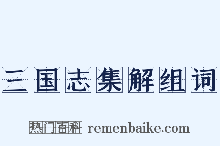三国志集解组词是什么意思的图片